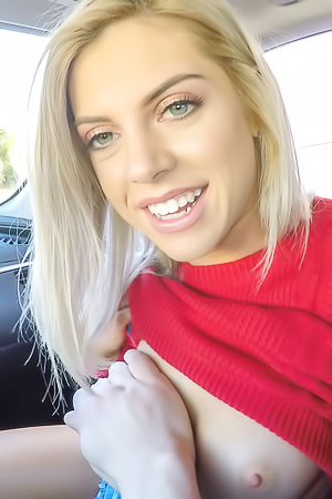 Allie Nicole Gives A Blowjob In The Car