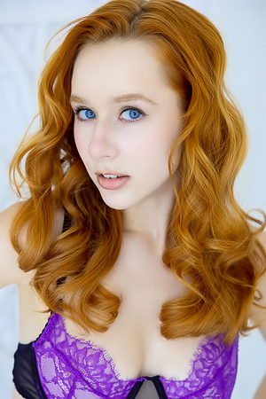 Lila Rouge Her Long Wavy Hair Cascading Like Liquid Copper