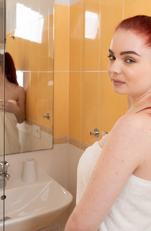 Miss Olivia Cute Redhead Enjoys Hard Cock In Bath