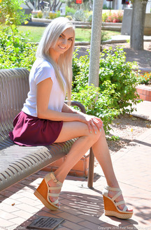 Skinny Teen Joslyn Take Off Her Miniskirt Outdoors