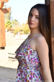 FTV Kinsley Strips And Spreads Her Shaved Pussy