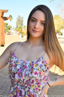 FTV Kinsley Strips And Spreads Her Shaved Pussy