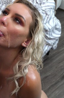 Kenzie Taylor Gets A Load Over Her Sweet Face