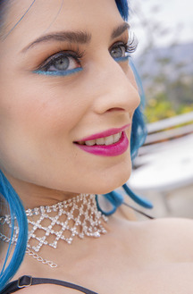Jewelz Blu Stripping From Her Lingerie Near Pool