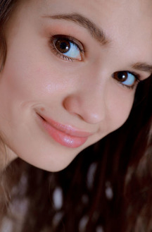 Anastasia Bella Vivacious Cutie Takes Off Her Glasses And Unbuttons Her Sheer Shirt