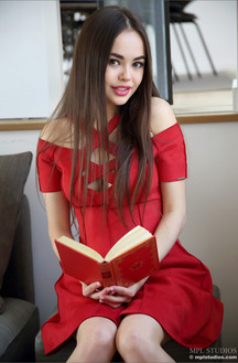 Kiki Posing In Sexy Red Dress