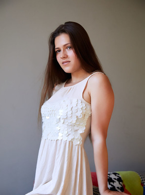 Serina Gomez Strokes Her Puffy Nipples And Parts Her Soft Thighs