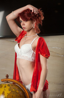 Ruby C Redhead Teen Gives Her Shaved Pussy To Show