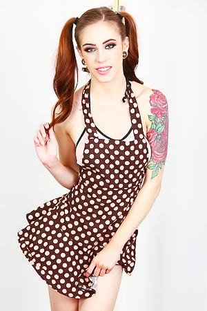 Tattooed Brunette In Pink Lingerie