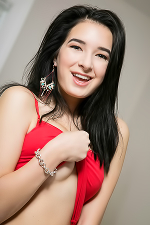 Young Brunette Amy Smith Plays With Pink Dildo