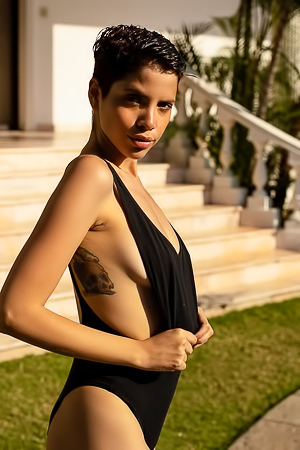 Naked Model Alejandra La Torre In The Pool