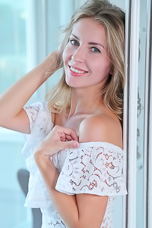 Bjorg Larson Revealing The Luscious Pink Folds Of Her Shaved Pussy