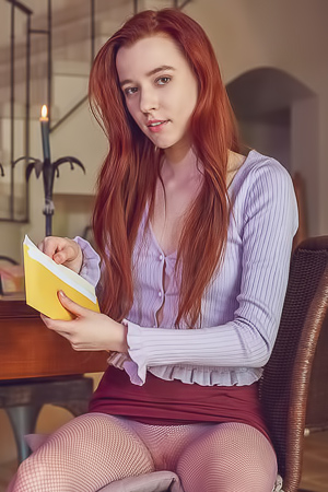 Cute Redhead Sherice Masturbates With Her Fingers