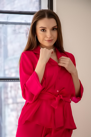 Monika May Sultry Beauty Smiles Seductively