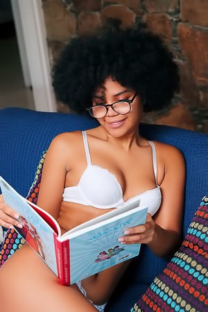 Selva Lapiedra Tugs Her White Panties Aside To Reveal Her Fluffy Untamed Bush