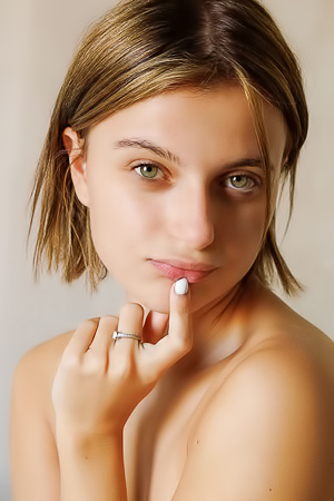 Zoelie Freckle-faced Beauty Bends Over So Her Black Pantyhose Stretch