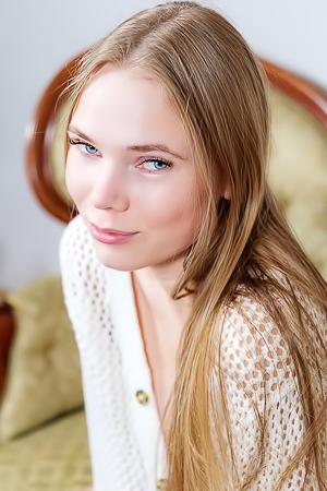 Luise Her Soft Outfit Slipping Open To Expose Her Perfect Breasts