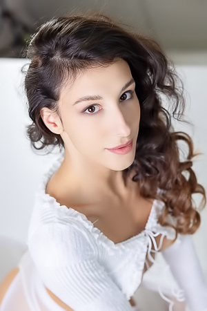 Luna Ortega Leggy Spanish Brunette Reclines On The Cool Marble Surface