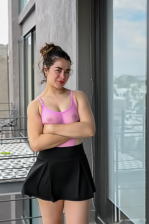 Topless Brene Walking Around