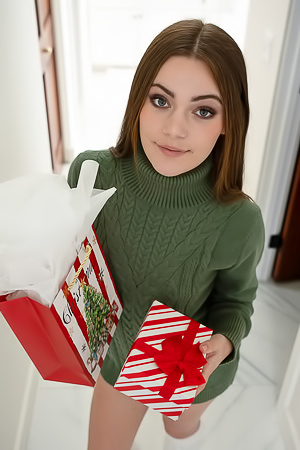 Juniper Ren Teases With Lingerie Under The Christmas Tree
