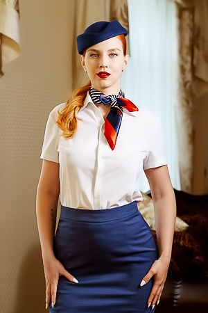 Sharon White And Leya Desantis Shine In Cabin Crew Fantasy With Feoldoes