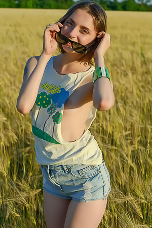 Zhy Zhy Spreads Legs In Sheer Camisole Outdoors For Steamy Striptease