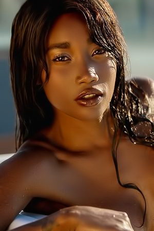 Mimis Red Bikini Glows in Hot Tub Sunset with City Lights