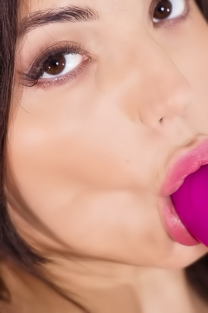 Sliding A Leather Dildo Into Mitzi Xs Wet Pussy